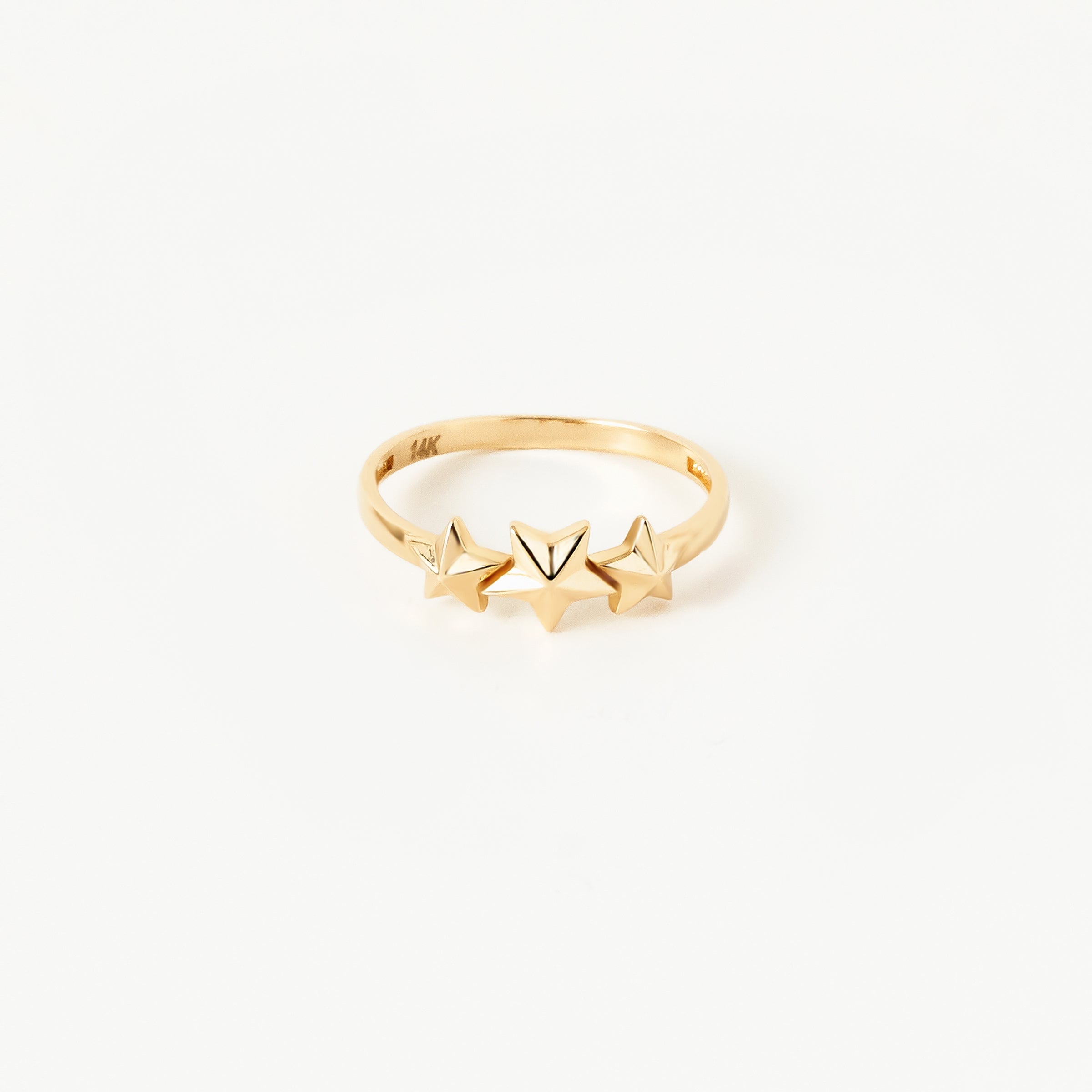 Celestial Star Pattern 14K Gold Ring