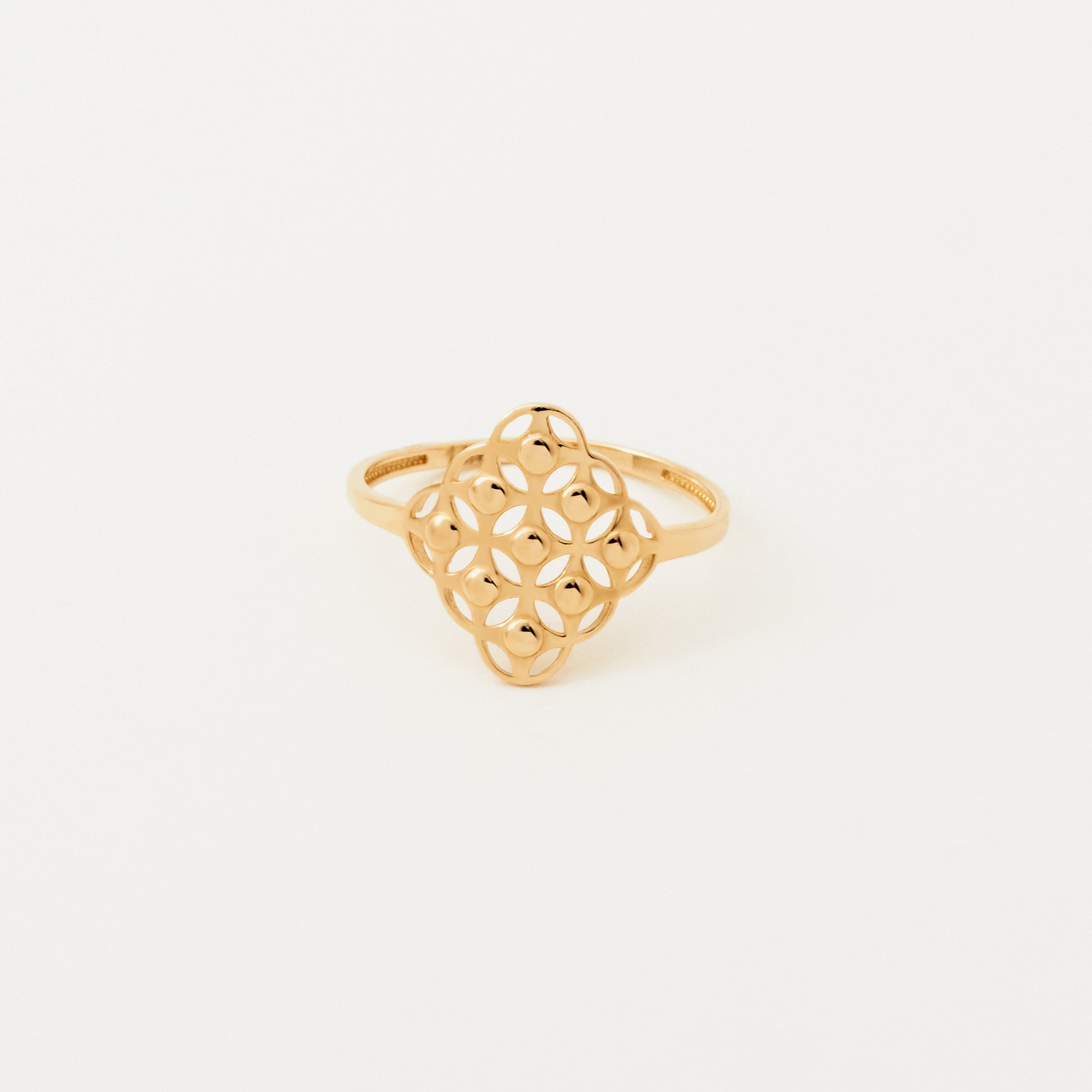 Stamp Pattern 14K Gold Ring