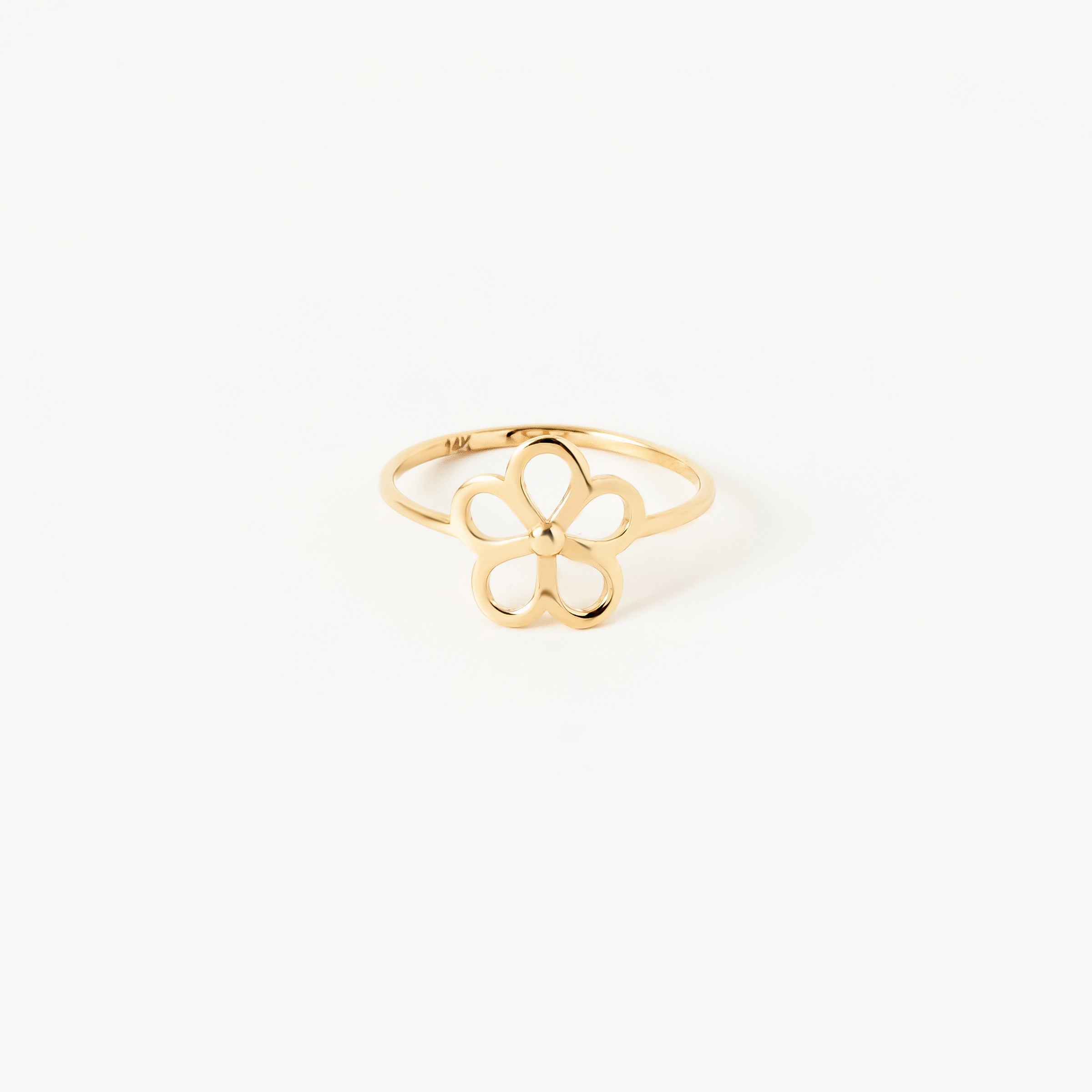 Minimalist Floral 14K Gold Ring