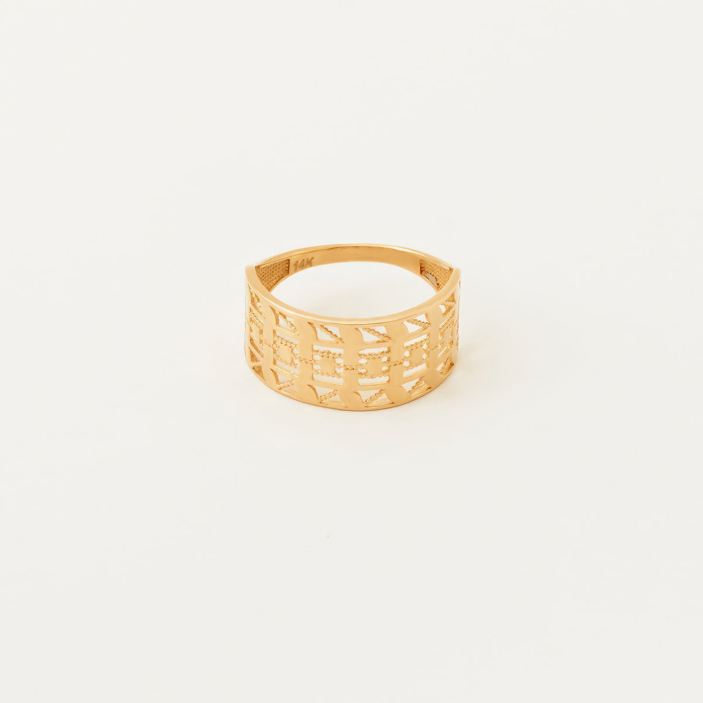 Cutout Design Band Ring in 14K Gold