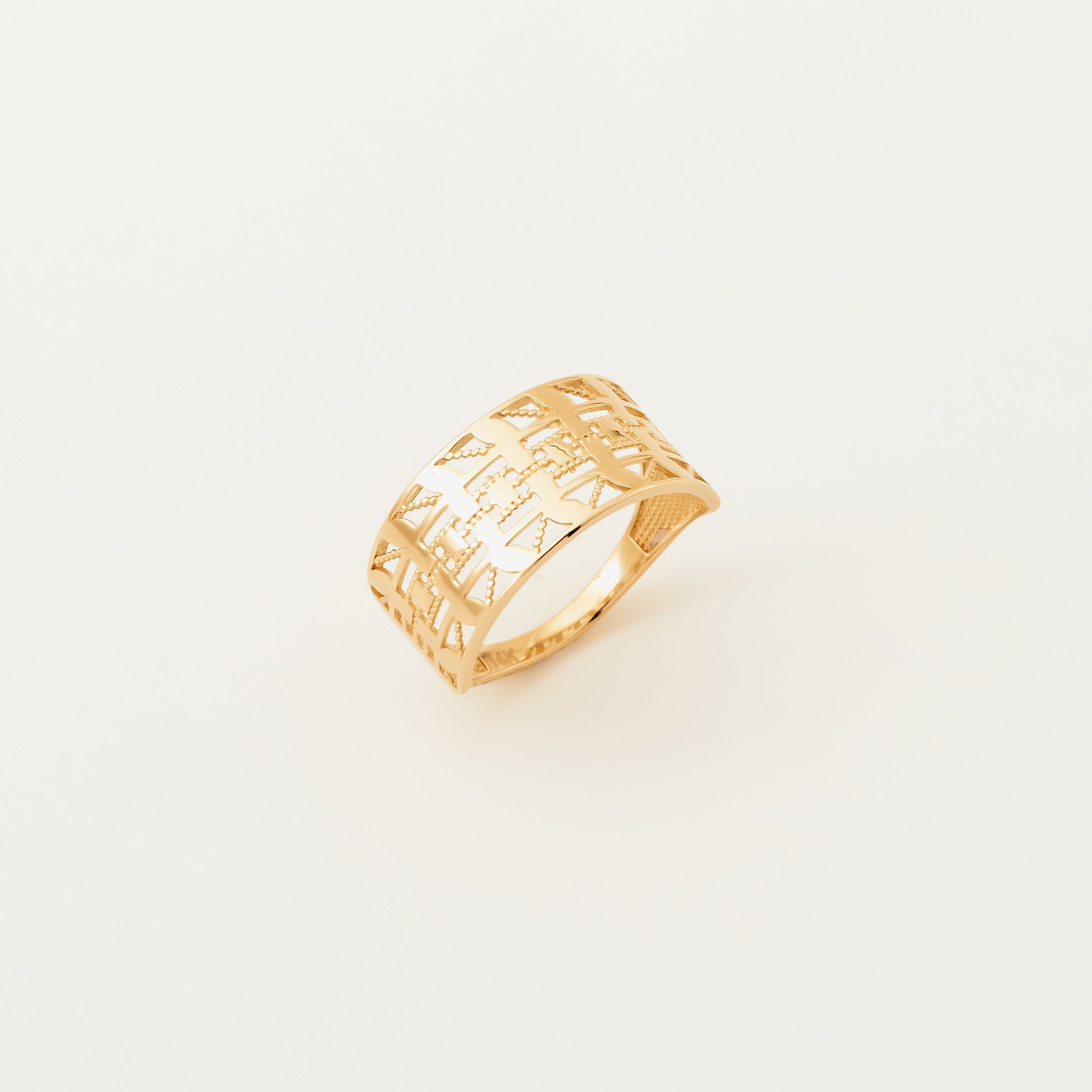 Cutout Design Band Ring in 14K Gold