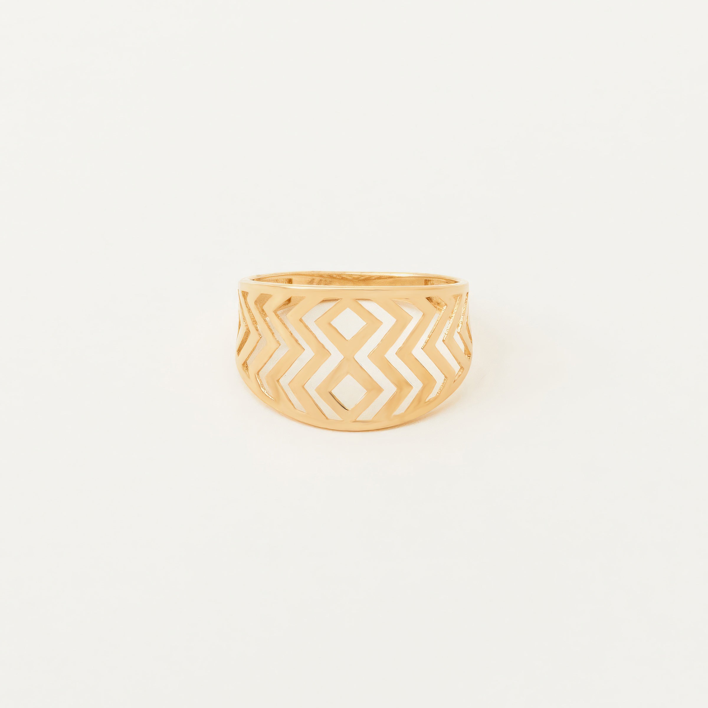 Geometric Zigzag Cutout Band in 14K Gold