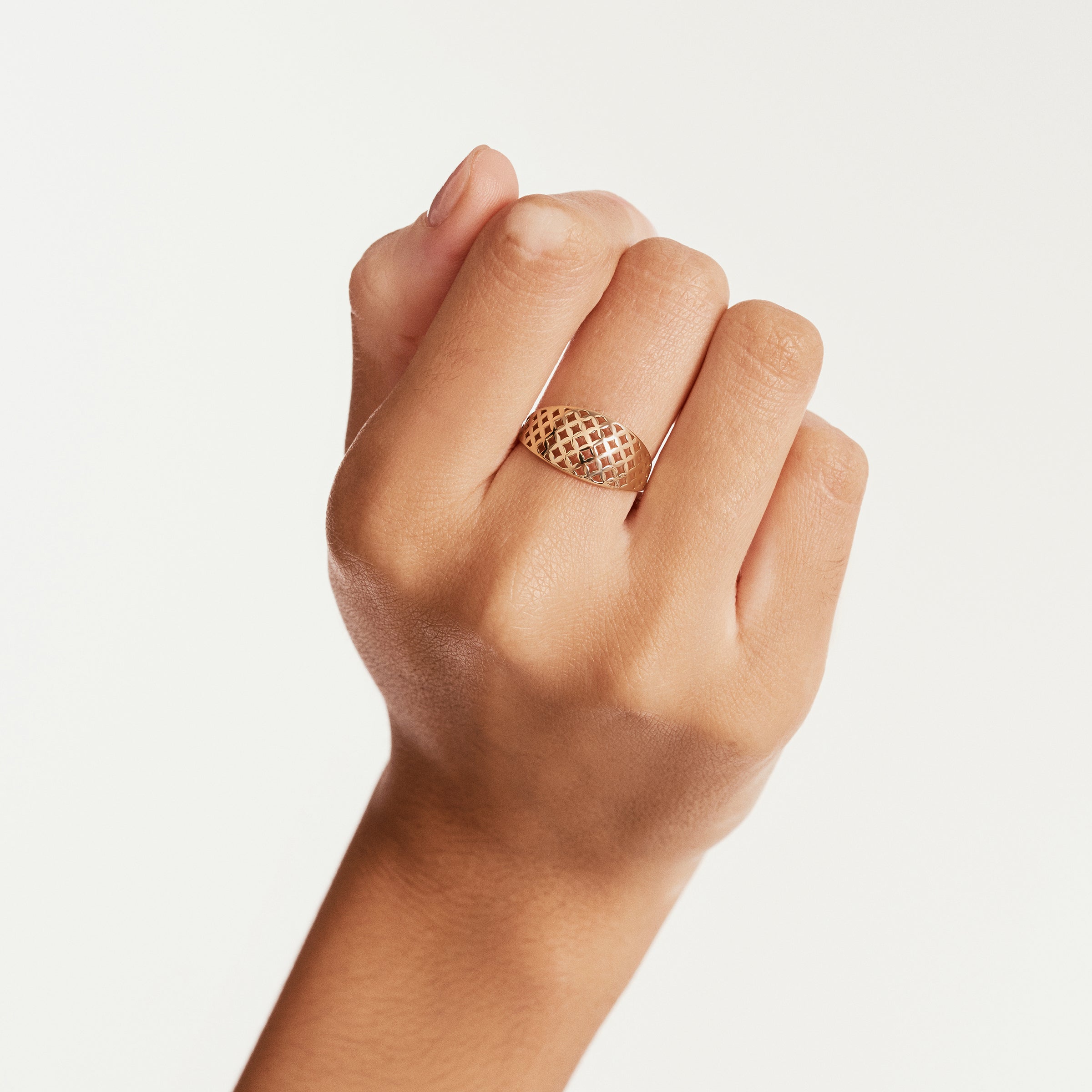 Sparkle Pattern Band 14K Gold Ring