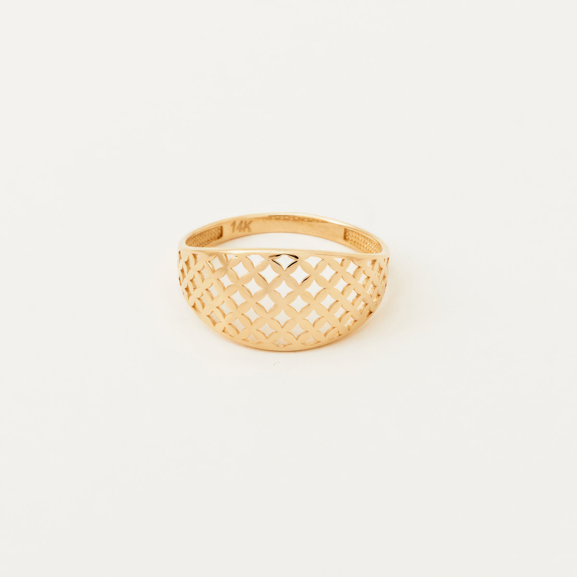 Sparkle Pattern Band 14K Gold Ring