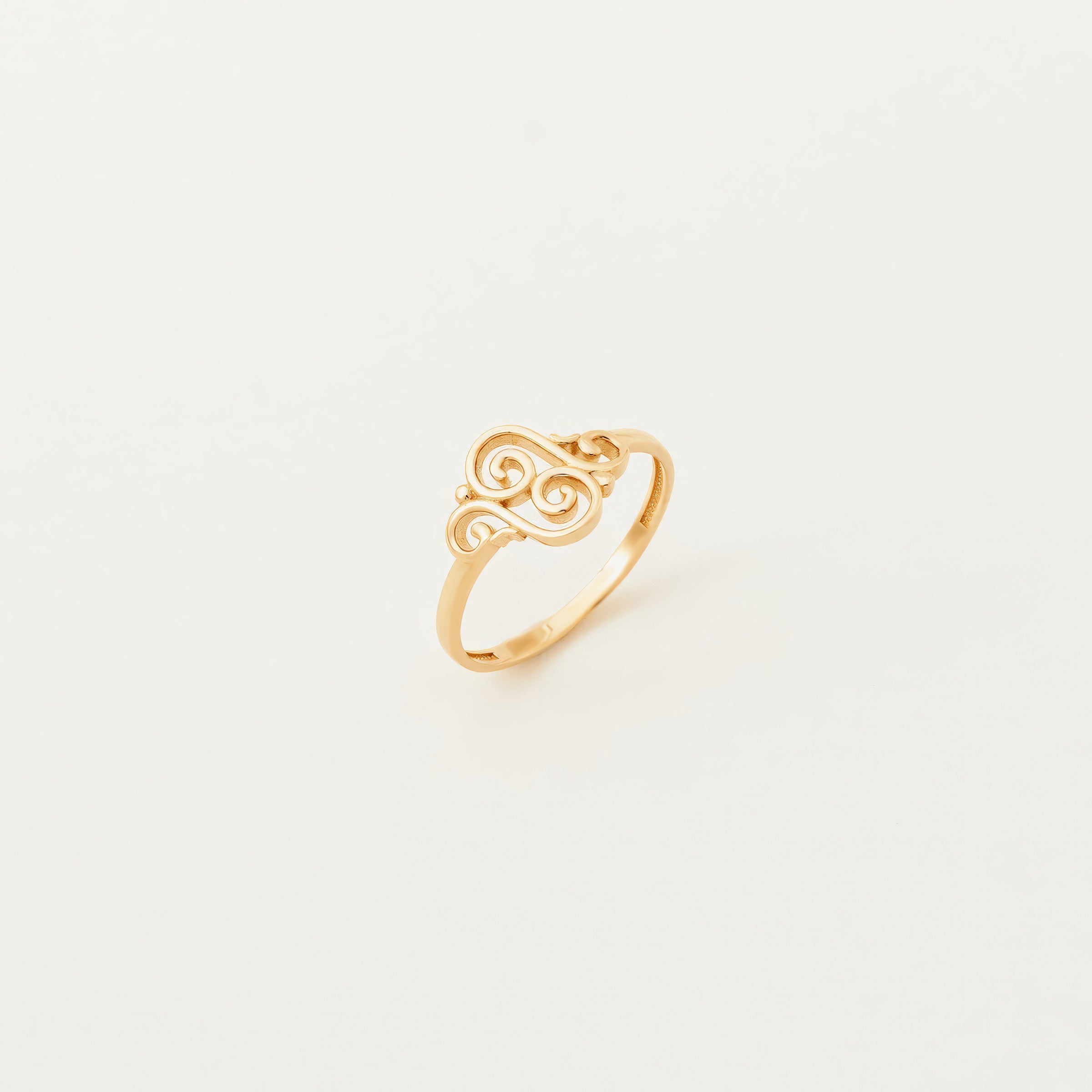 Swirl Motif 14K Gold Ring