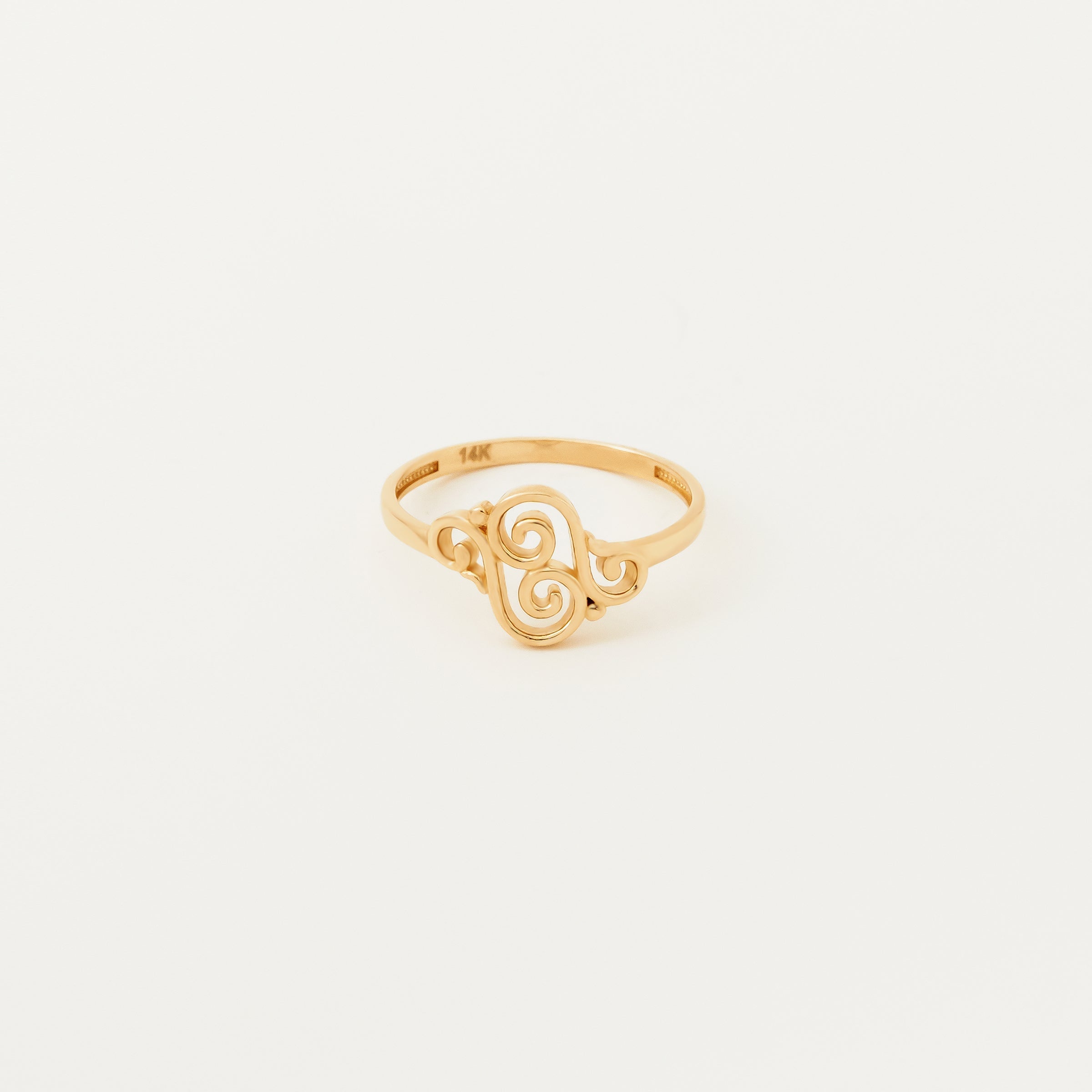 Swirl Motif 14K Gold Ring