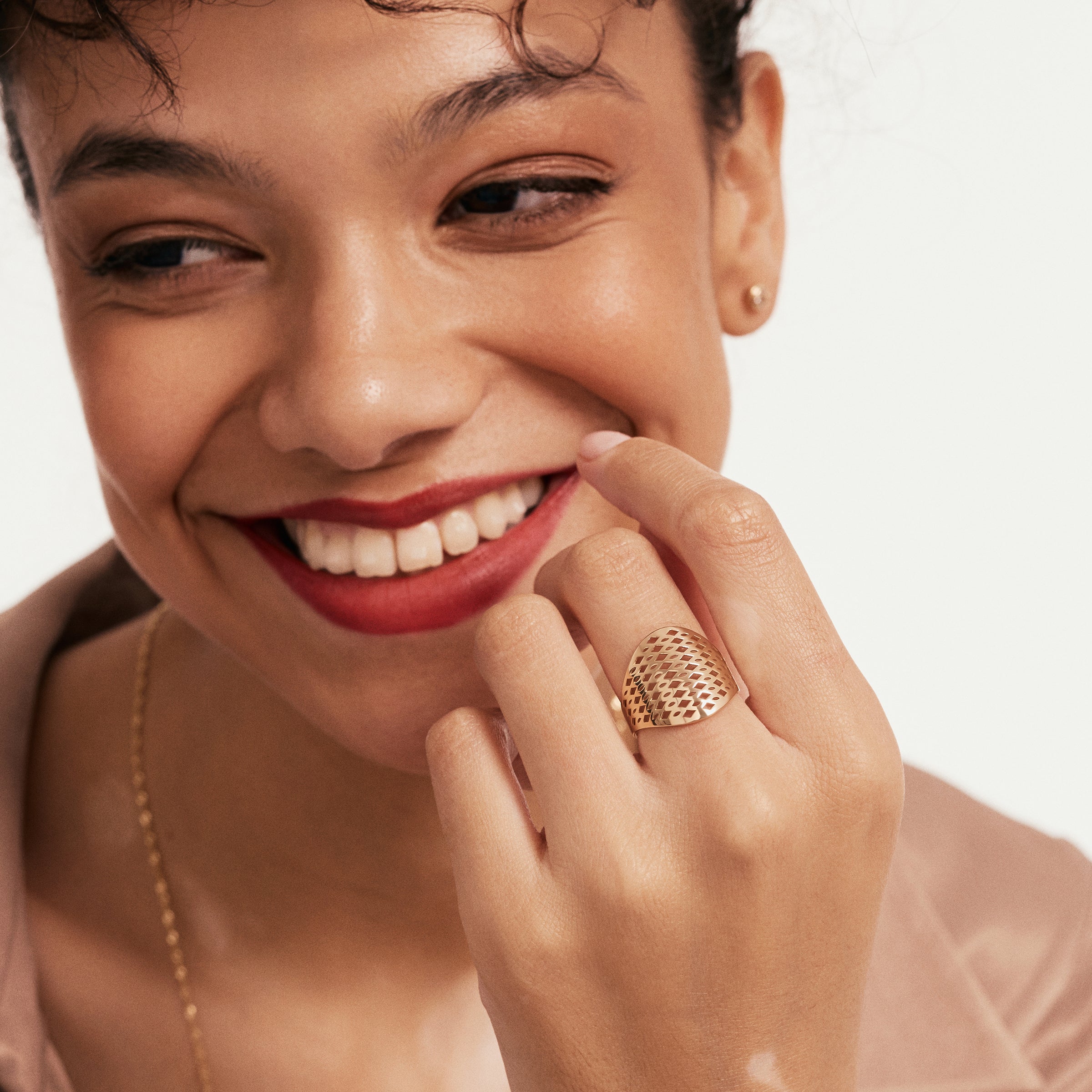 Geometric Lattice 14K Gold Ring