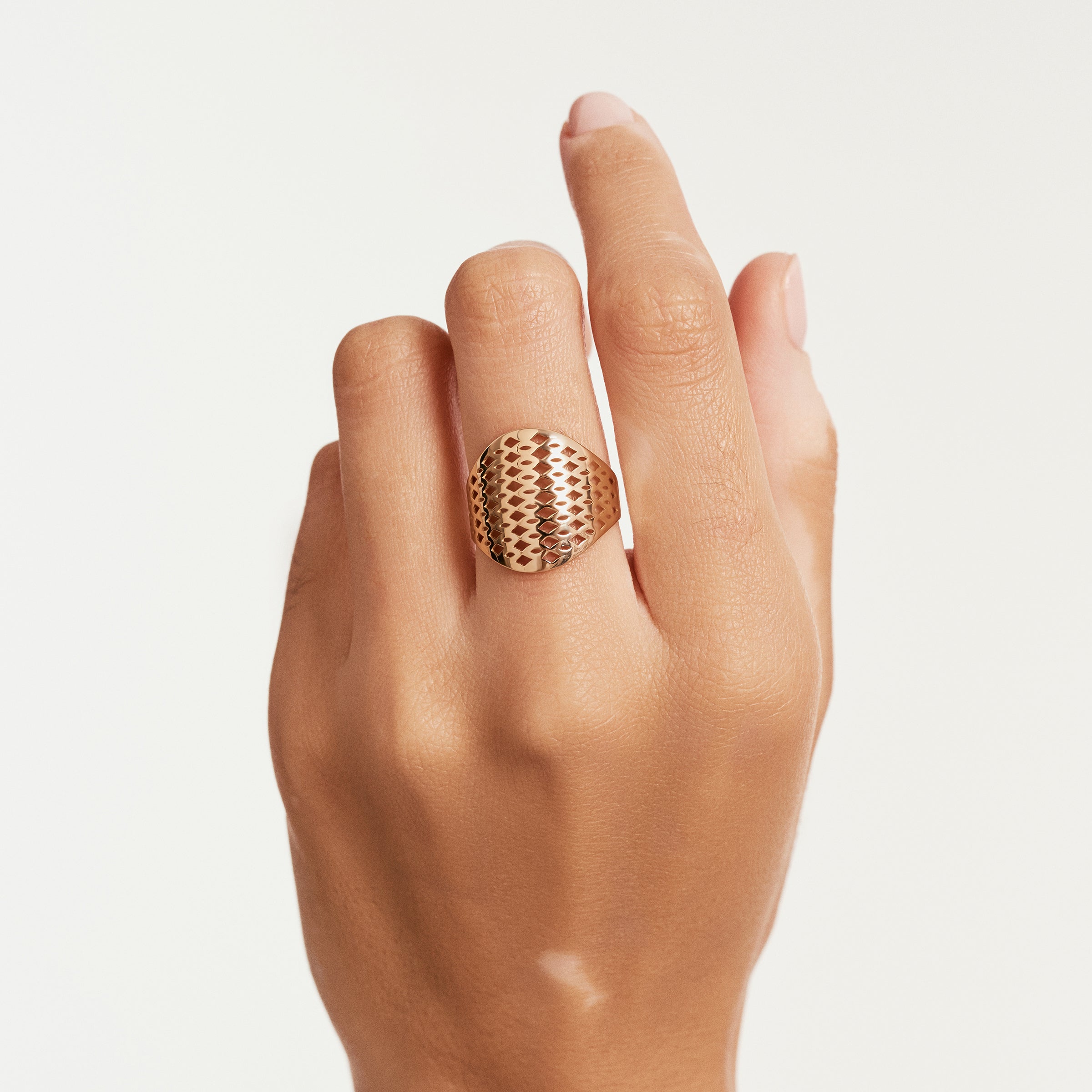 Geometric Lattice 14K Gold Ring