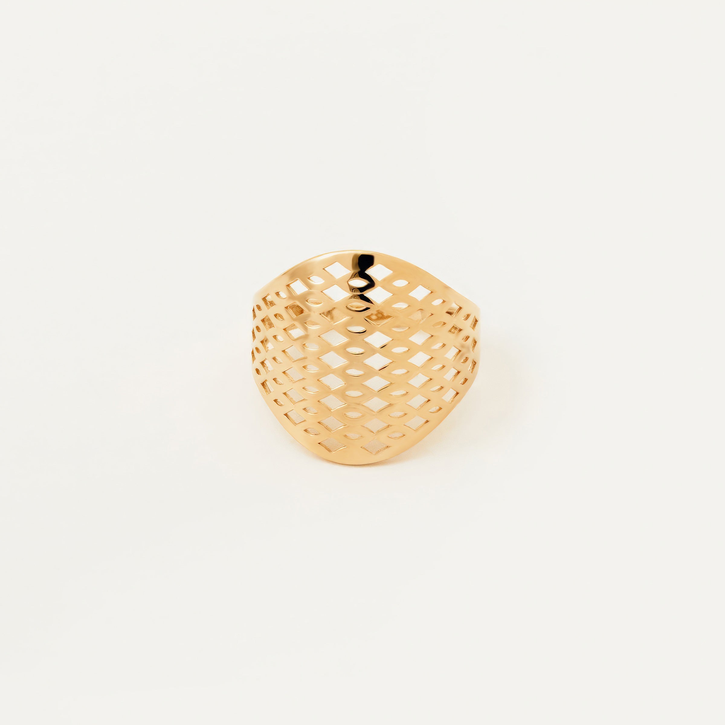 Geometric Lattice 14K Gold Ring