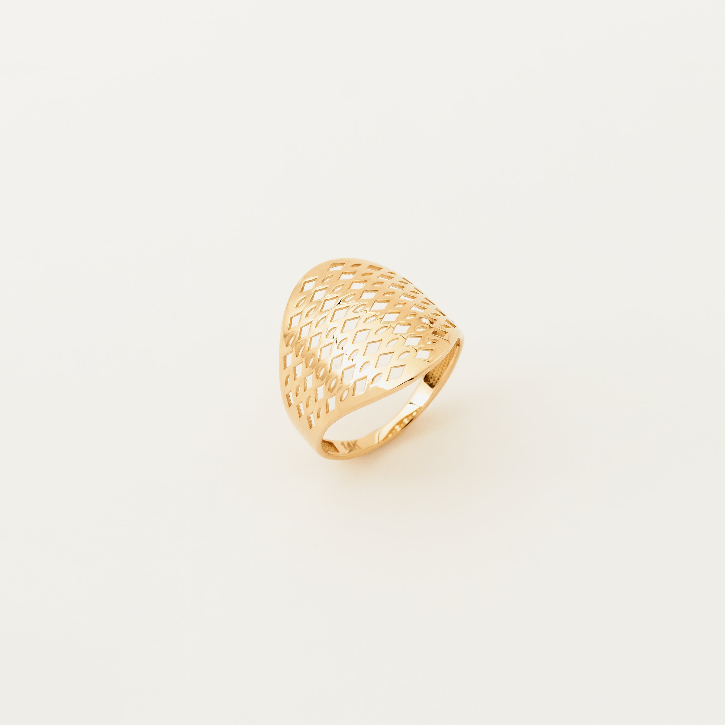 Geometric Lattice 14K Gold Ring