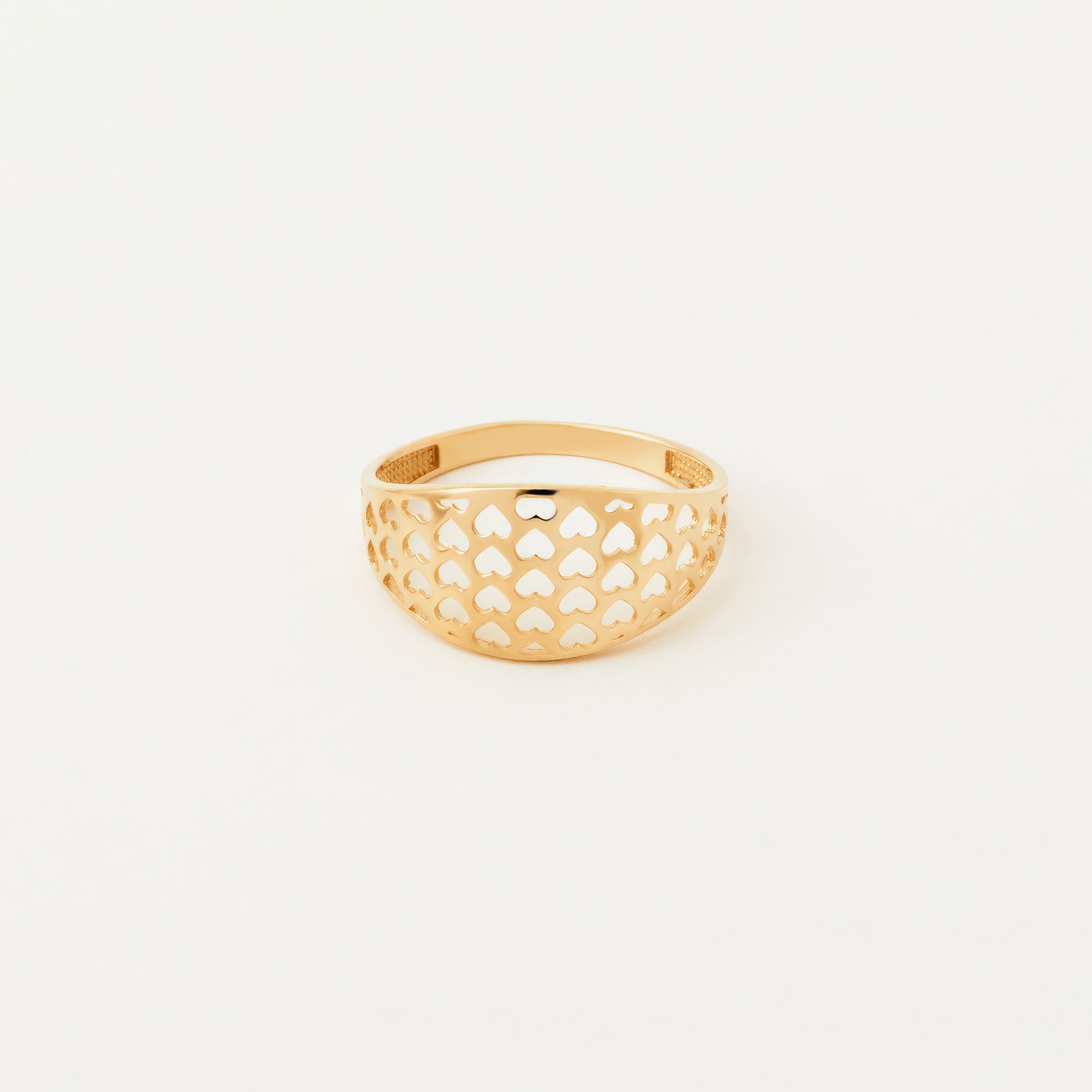 Hearts Shaped Cutout Band Ring in 14K Gold