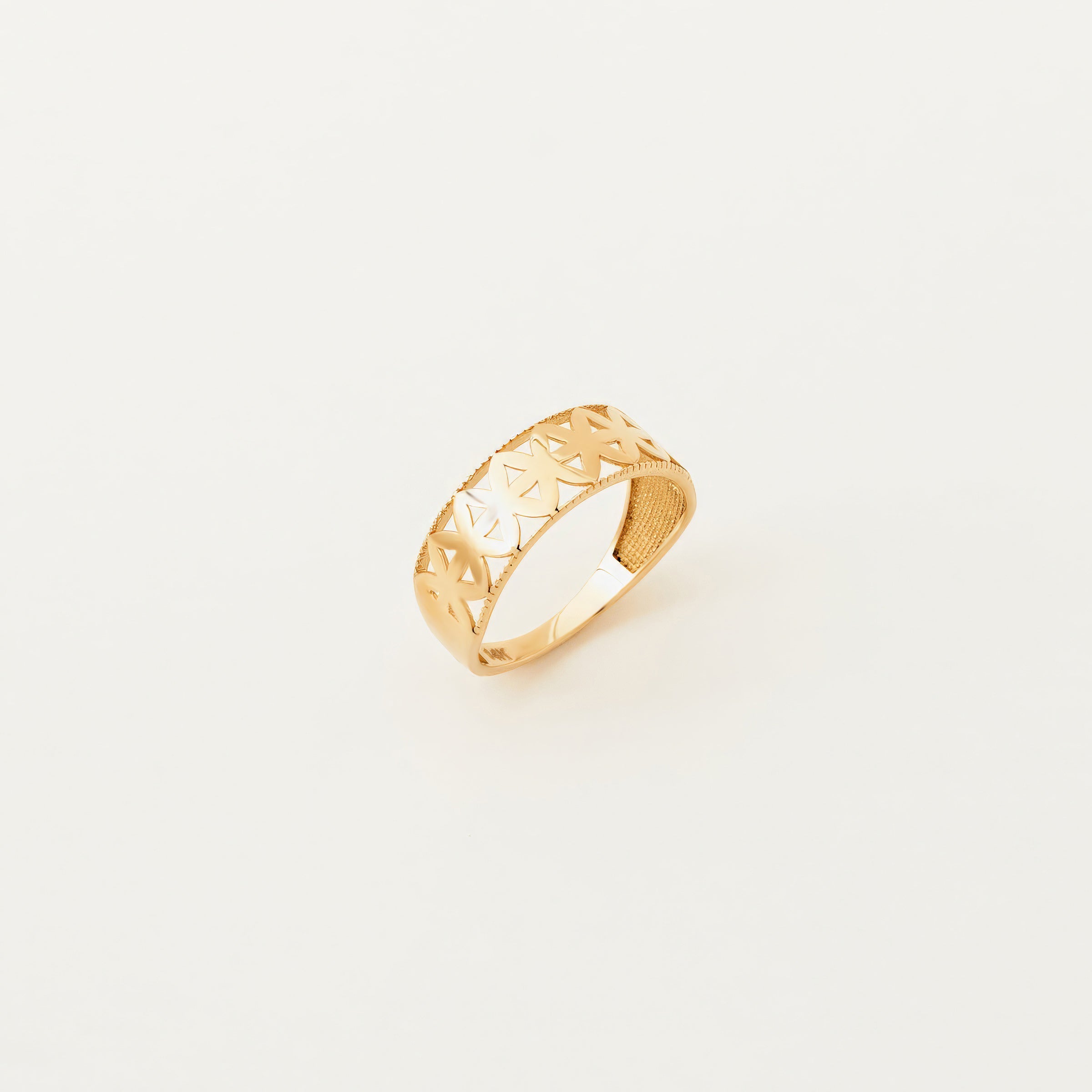 Bold Geometric Cutout 14K Gold Band