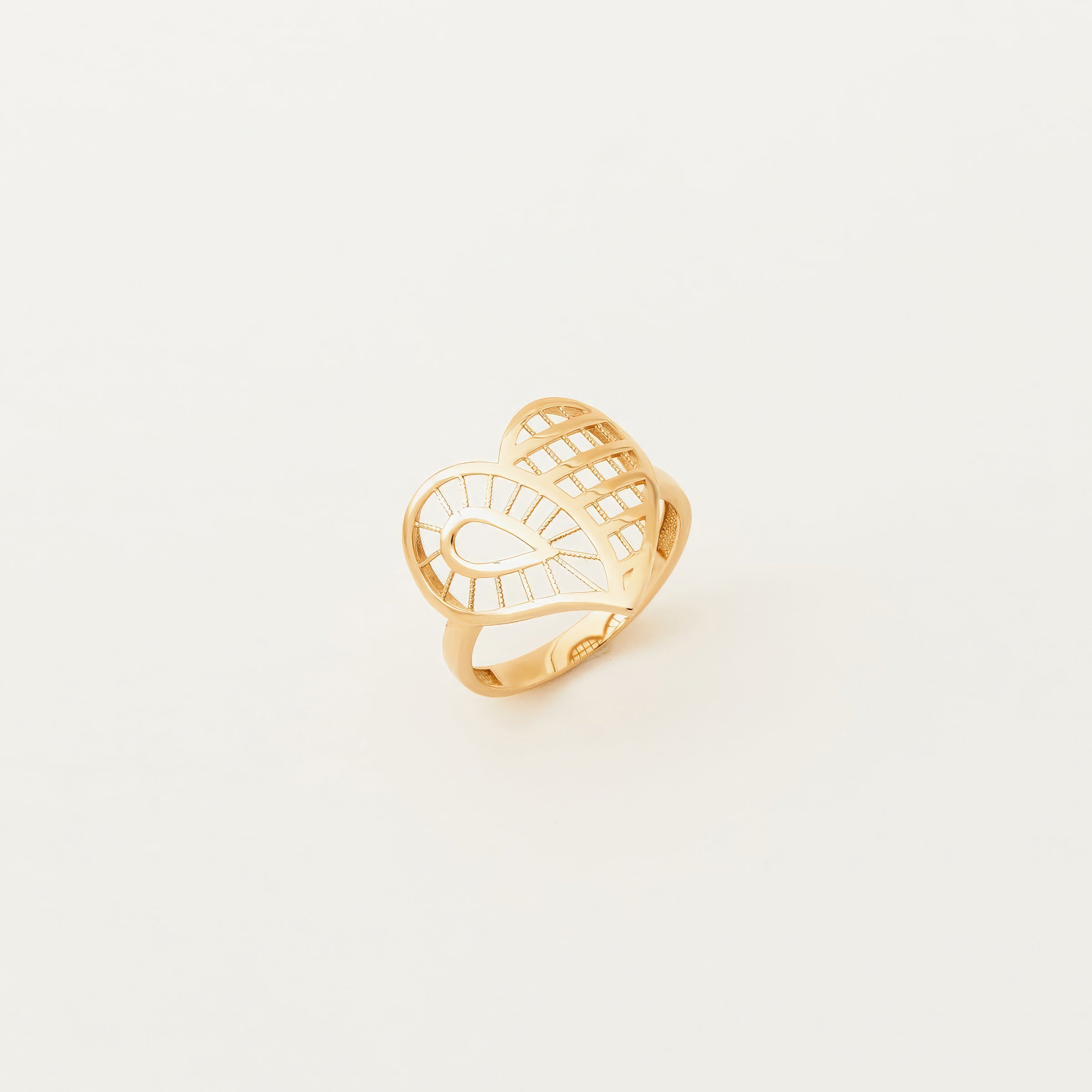 Geometric Rail Band Ring in 14K Gold