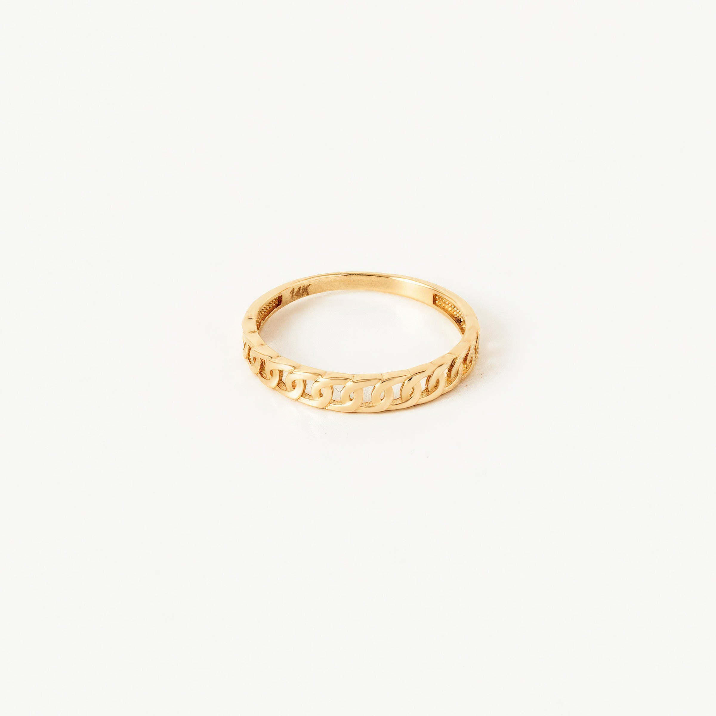 Chain-Link Design 14K Gold Band