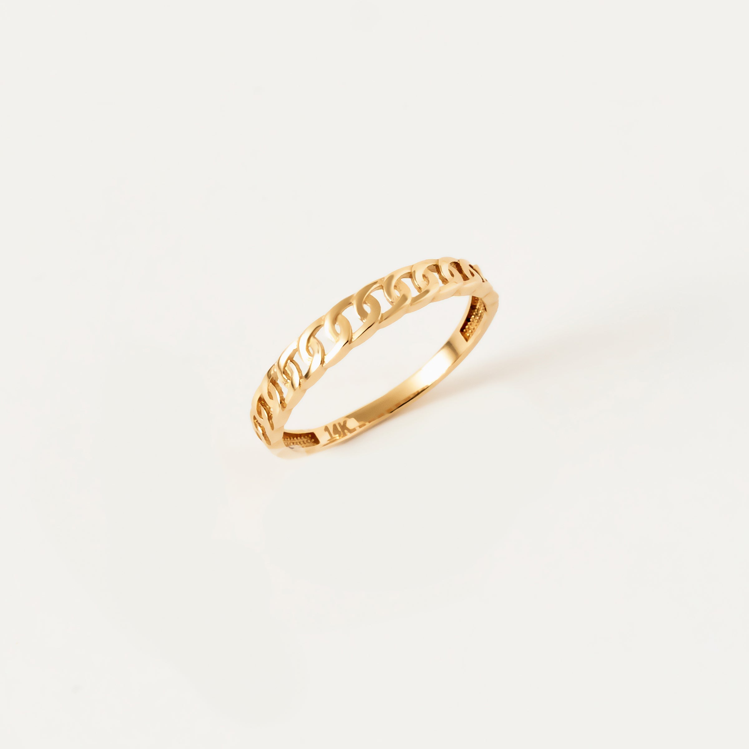 Chain-Link Design 14K Gold Band