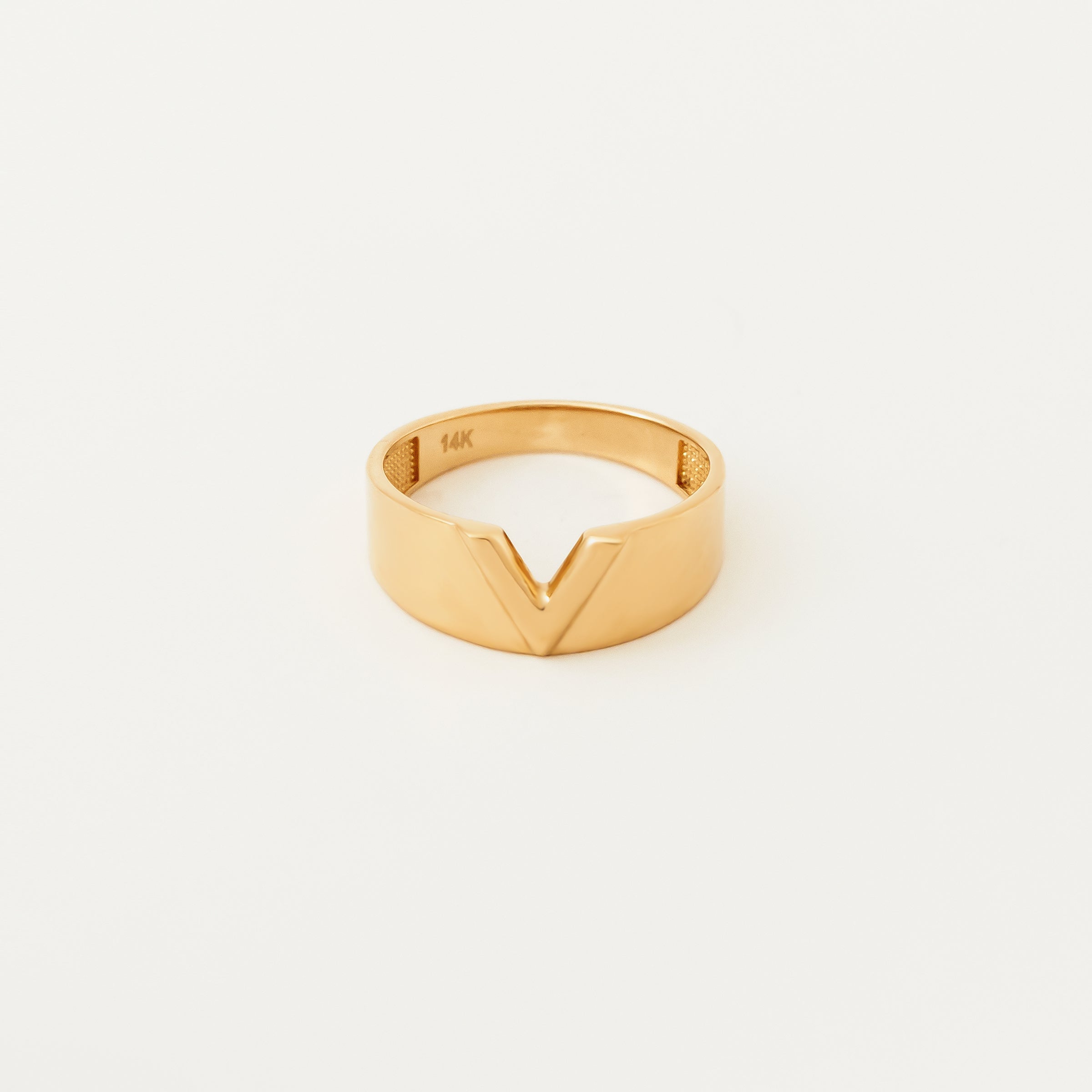 Minimalist Chevron 14K Gold Ring