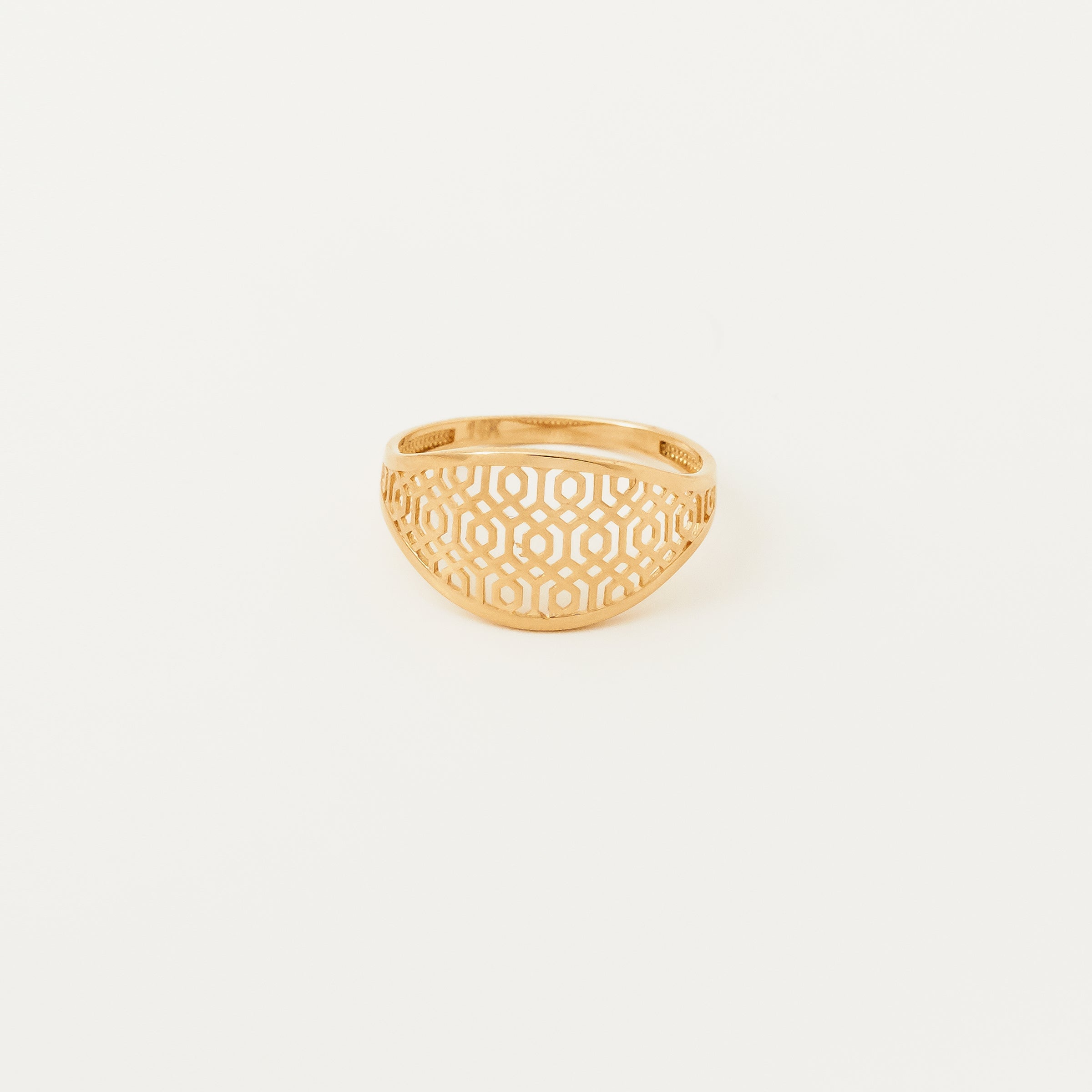 Modern Filigree 14K Gold Band Ring