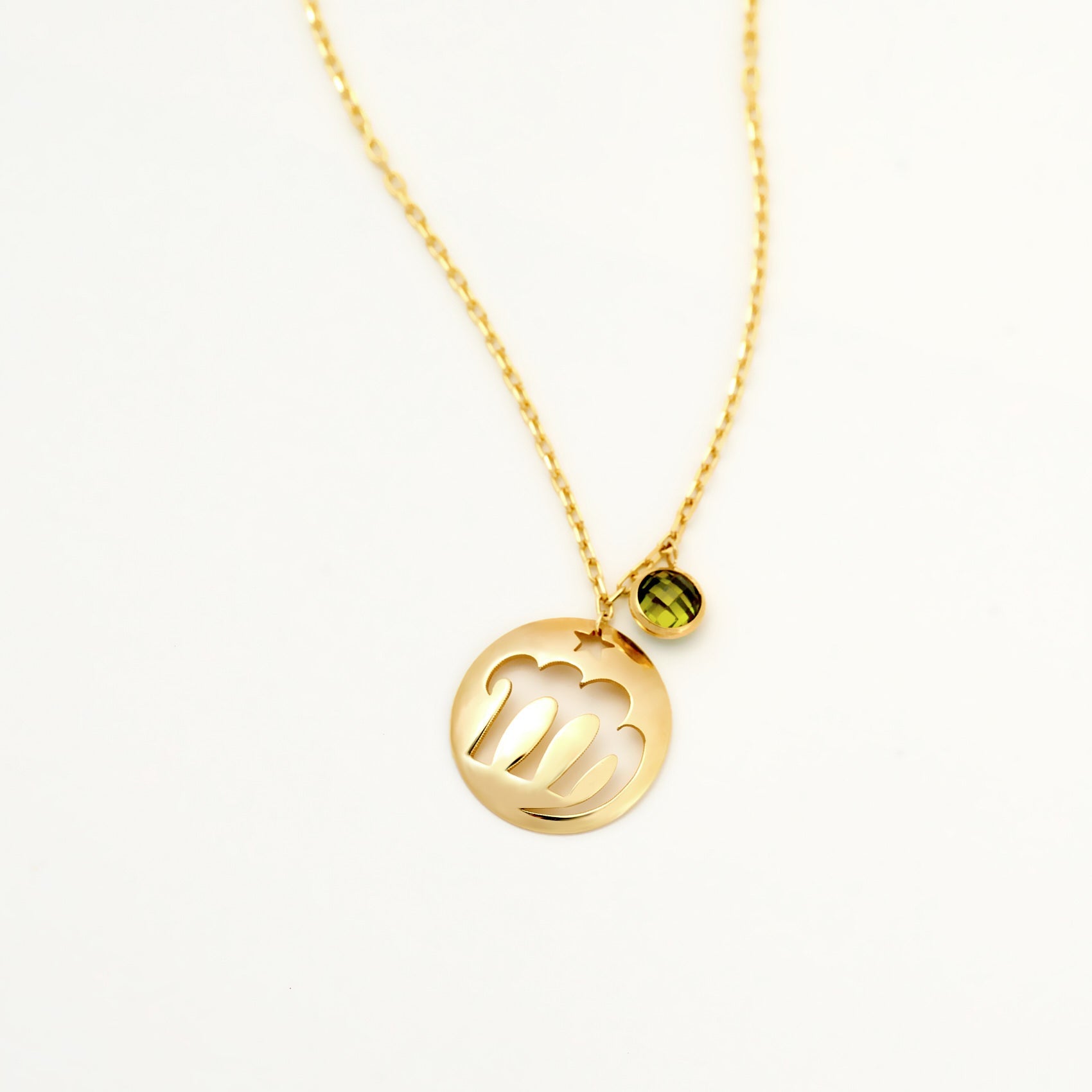 Virgo Disc Necklace With Birthstone