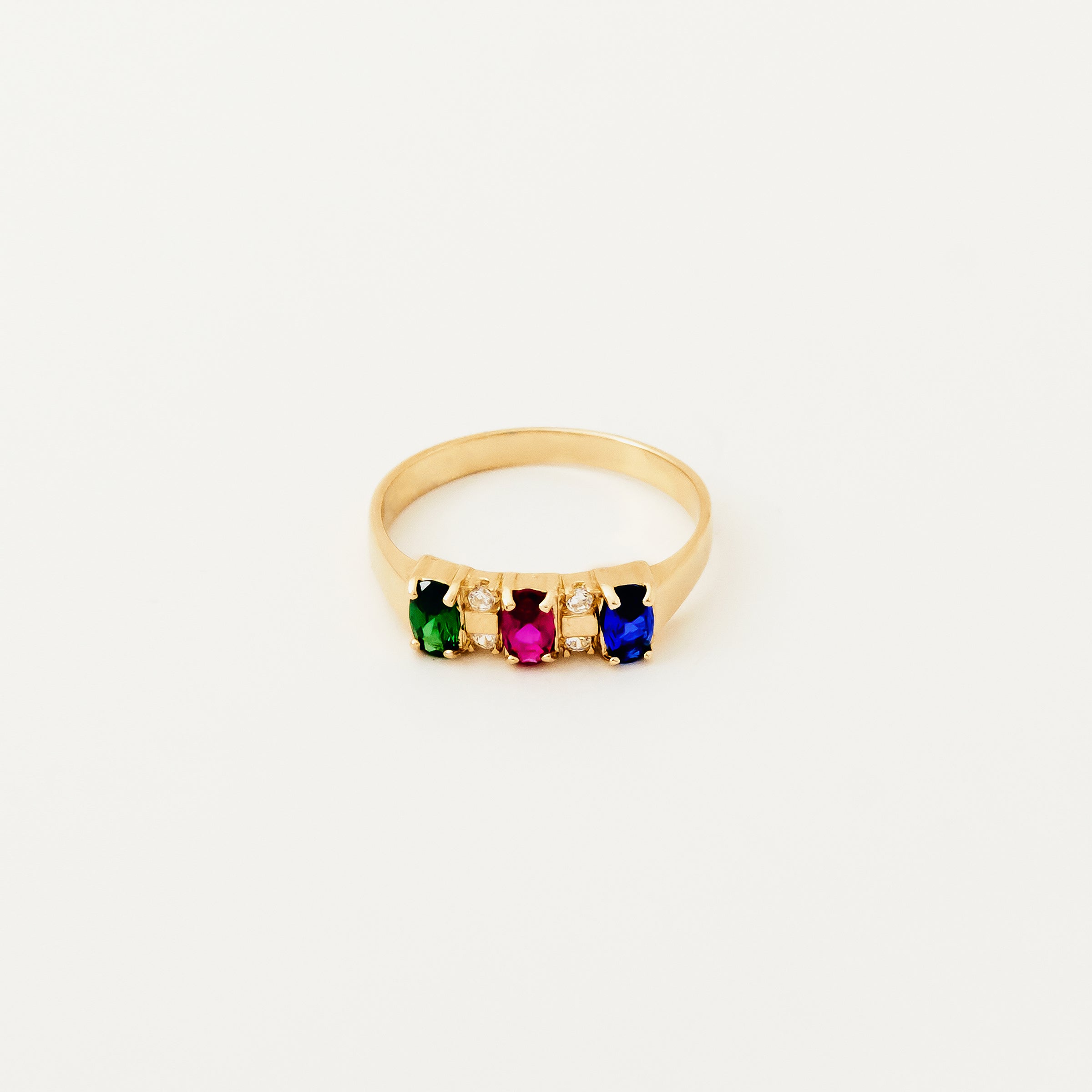 Multi-Gemstone Stack 14K Gold Ring