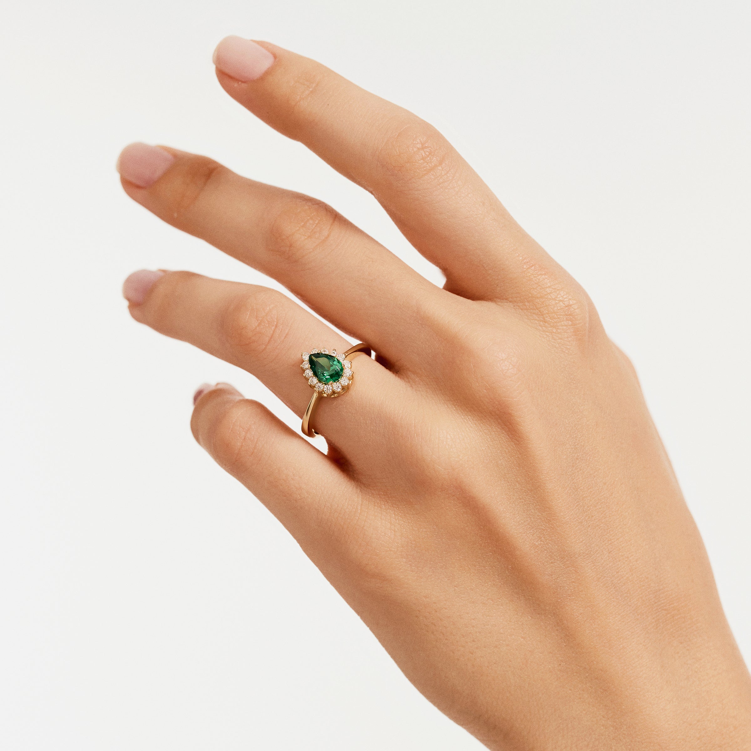 Emerald CZ Ring in 14K Gold