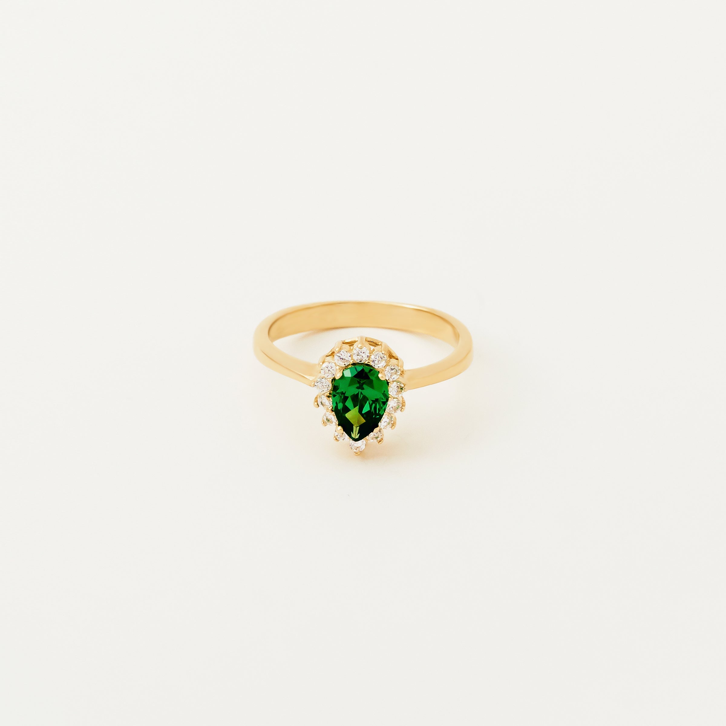 Emerald CZ Ring in 14K Gold