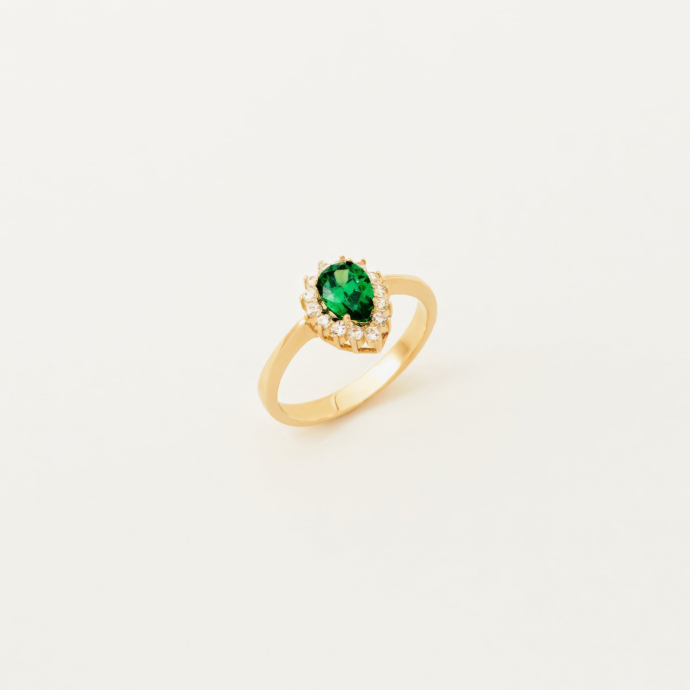 Emerald CZ Ring in 14K Gold