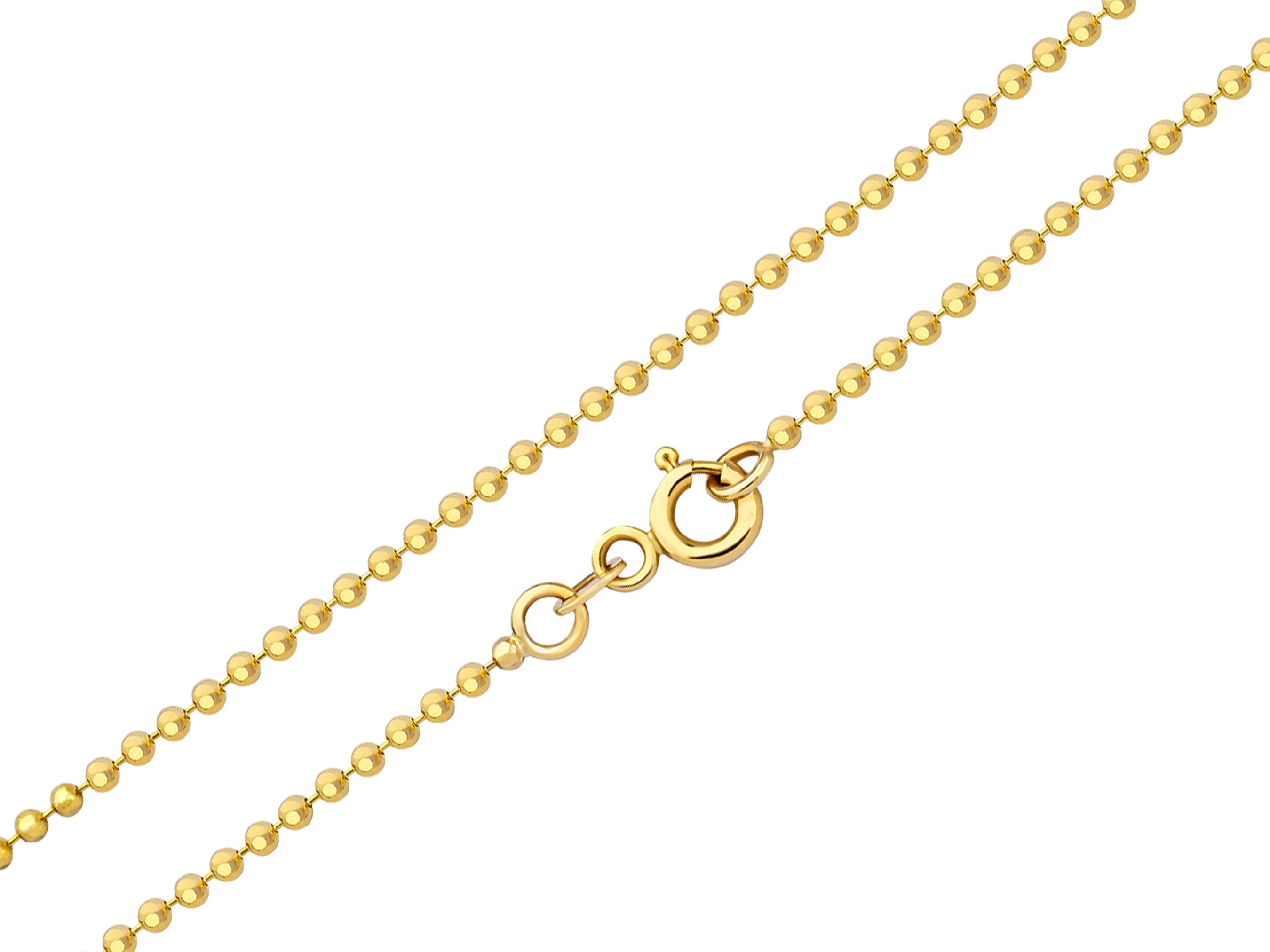 14K Gold Beaded Ball Chain Bracelet - 1.00 mm | Delicate Gold Bracelet