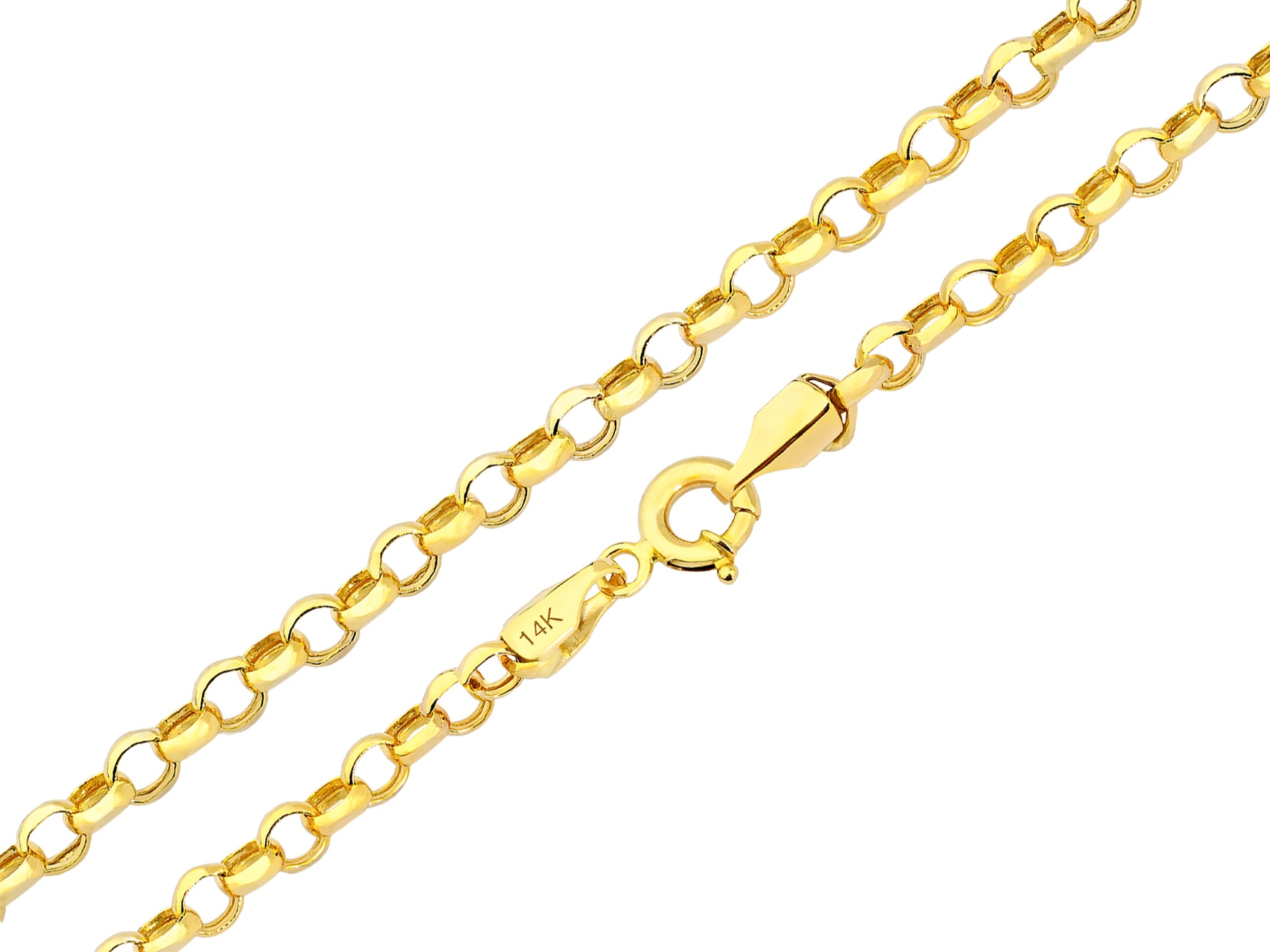 14K Gold Rolo Chain Necklace - 2.30 mm | Elegant Gold Chain for Men & Women