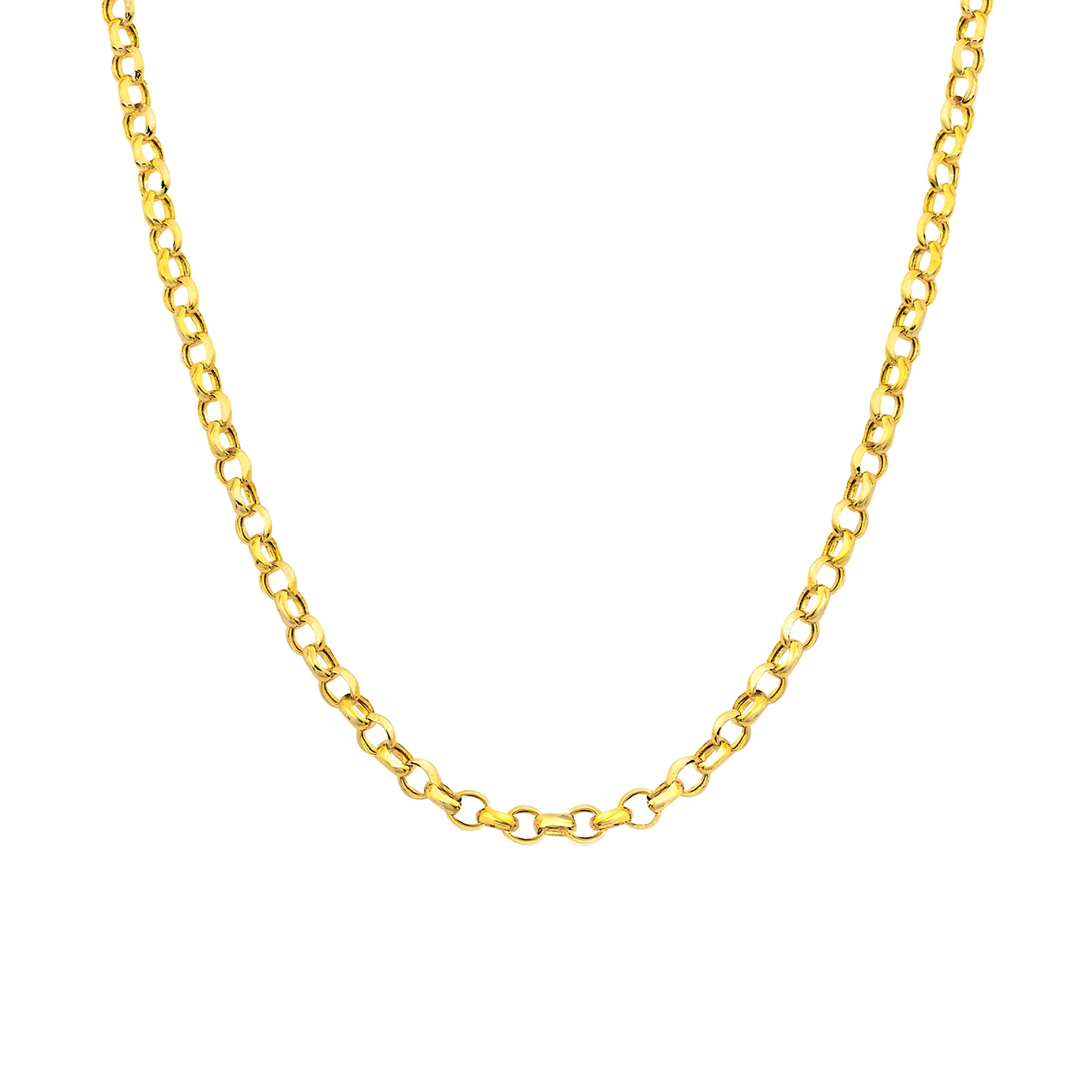 14K Gold Rolo Link Chain Necklace - 3.80 mm | Bold & Elegant Gold Necklace