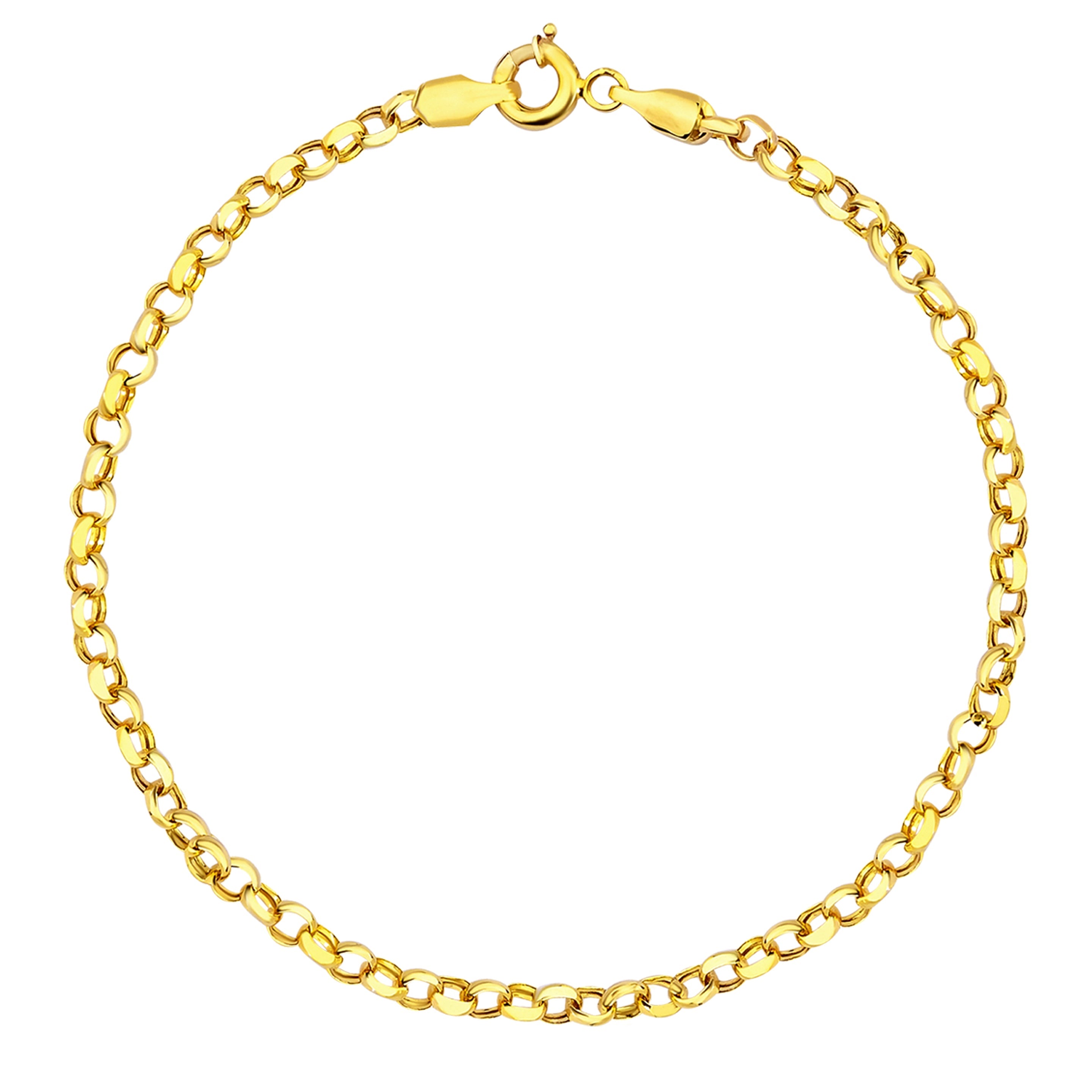 14K gold cable link chain bracelet, 3.80mm, featuring a polished finish and interlocking links.