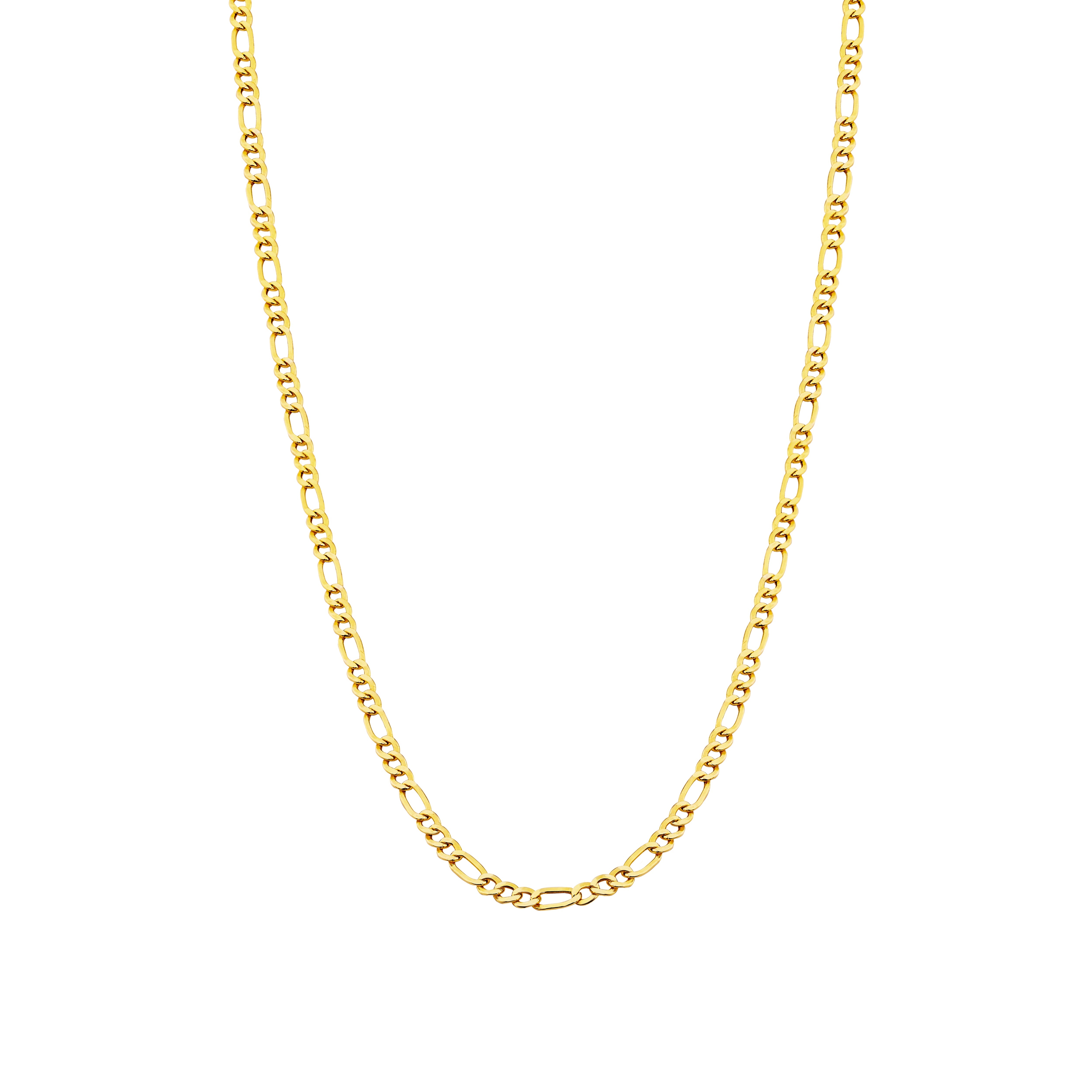 14K Gold Figaro Chain Necklace - 2.15 mm | Elegant Gold Necklace