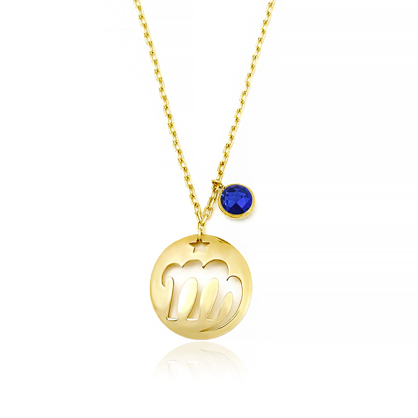 Virgo Disc Necklace With Birthstone