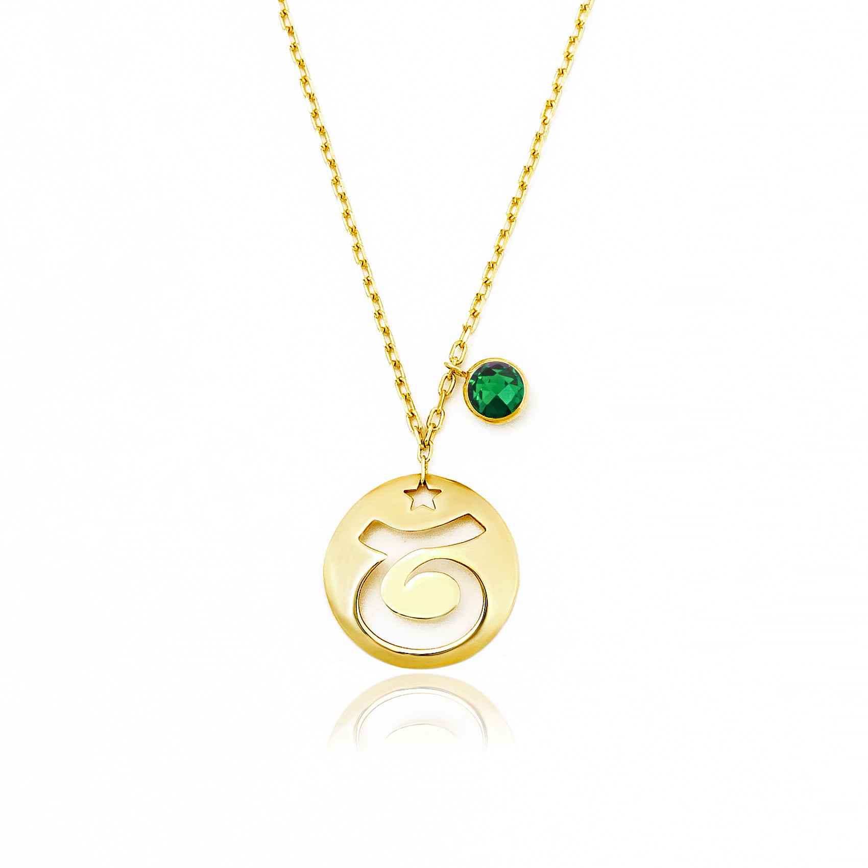 Taurus Disc Nacklace With Birthstone