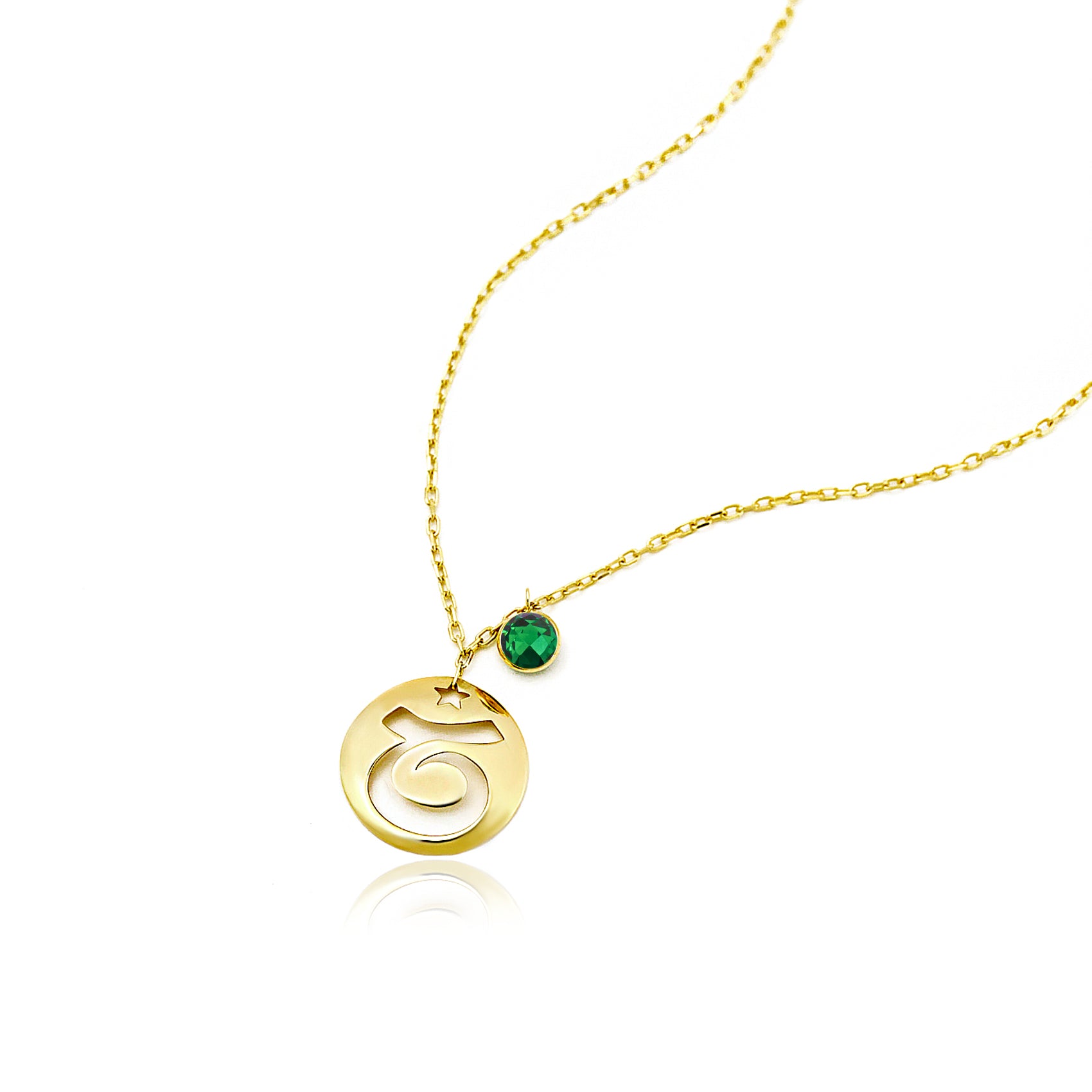 Taurus Disc Nacklace With Birthstone